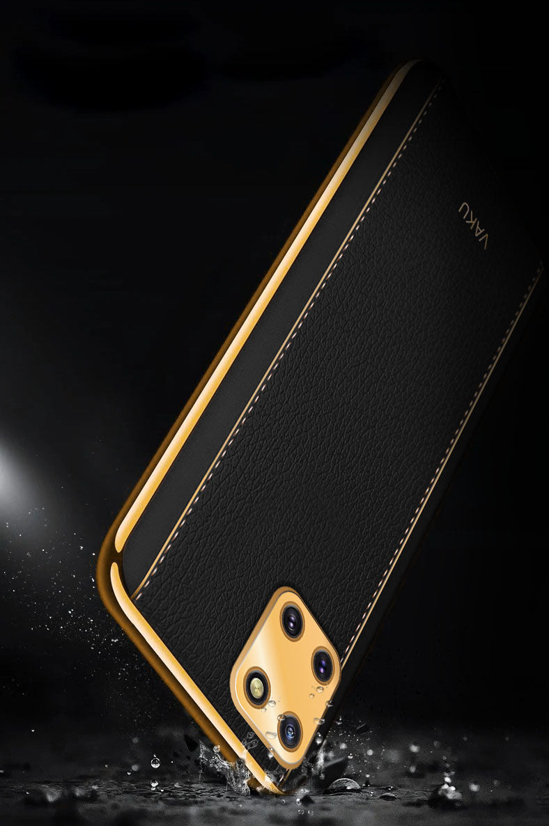 Vaku ® Samsung Galaxy Note 10 Lite Skylar Leather Pattern Gold  Electroplated Soft TPU Back Cover - Galaxy Note 10 Lite - Samsung - Mobile  / Tablet - Screen Guards India