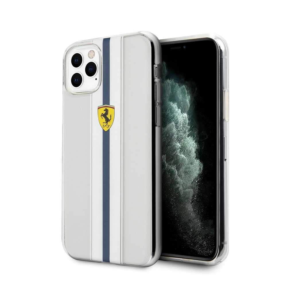 Ferrari ® Apple iPhone 11 Pro Pista Blue Stripe Clear series Back Cover