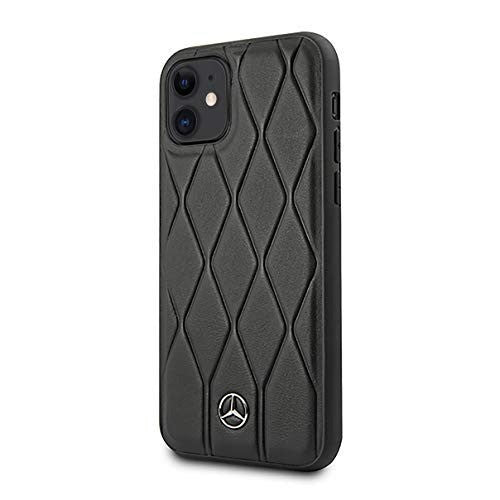 Mercedes Benz ® Apple iPhone 11 Wave Collection Quilted Genuine Leather Back Cover