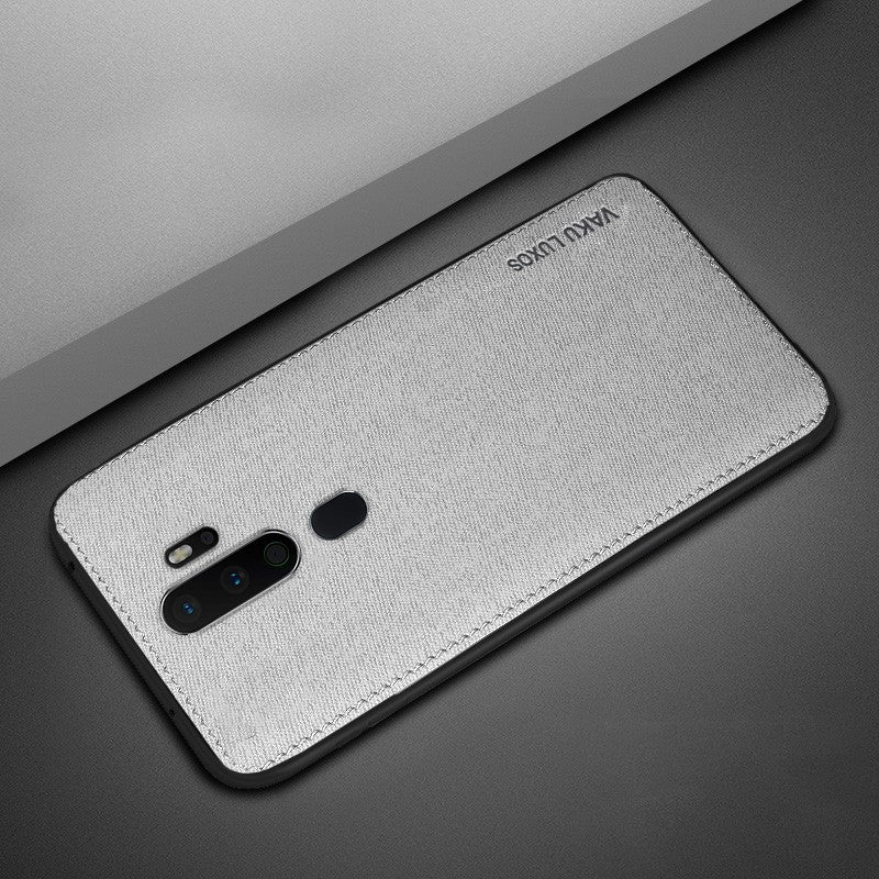 Vaku ® Oppo A9 2020 Luxico Series Hand-Stitched Cotton Textile Ultra Soft-Feel Shock-proof Water-proof Back Cover