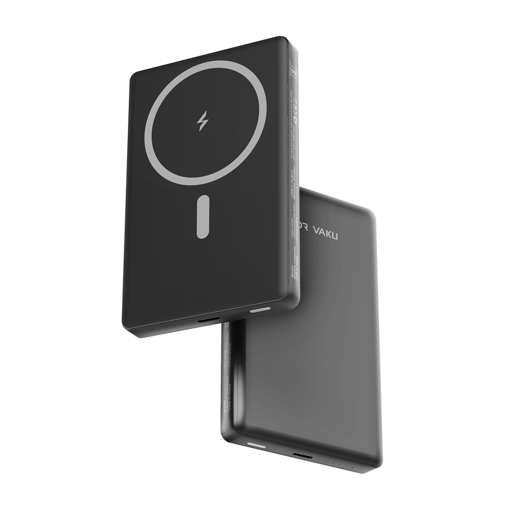 Vaku ® Ultra Titanium 10000mAh Magnetic Wireless Power Bank 15W Wireless Charging