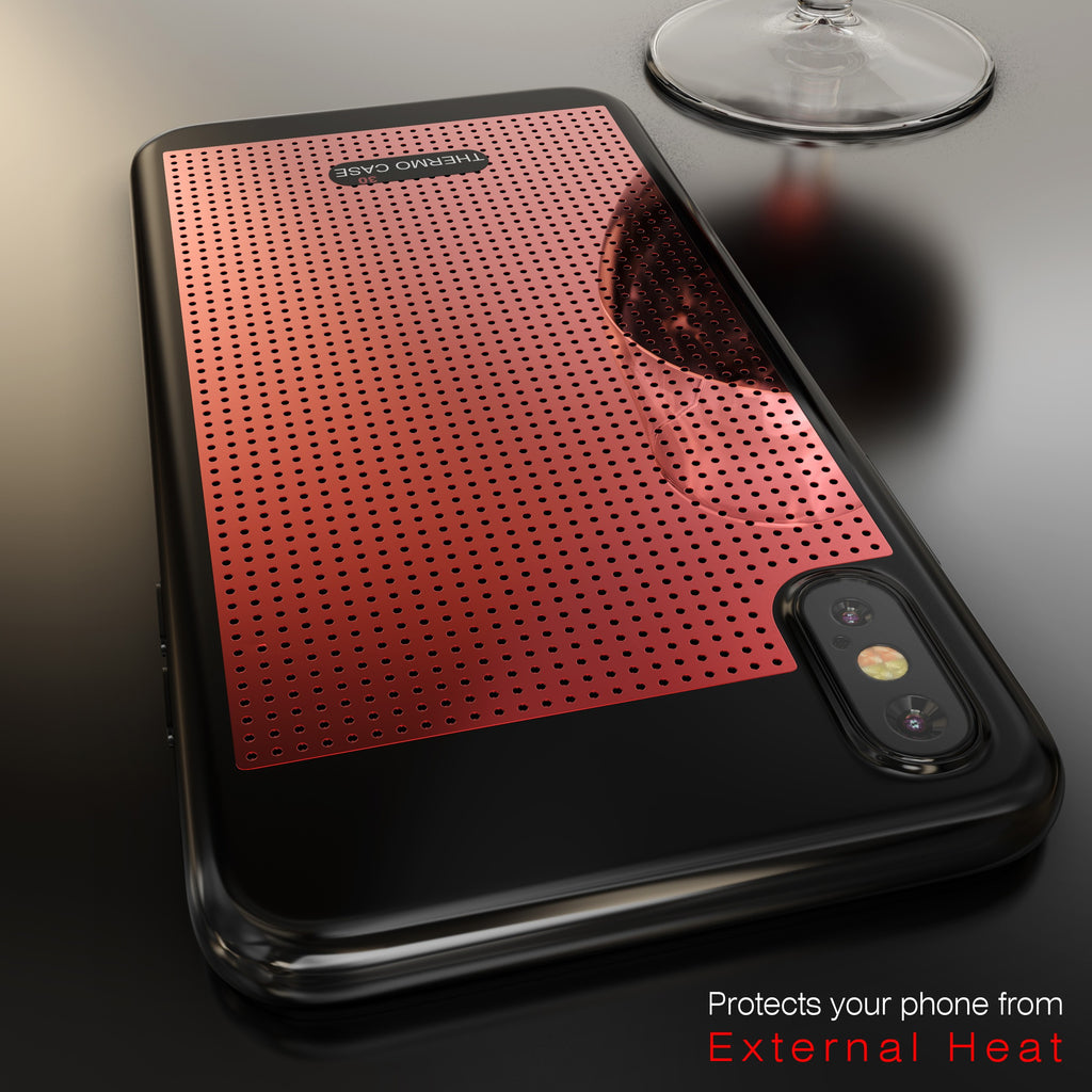 Vaku ® Apple iPhone XS Max Temperature Display Case + Ultra Thin Breathable Cooling Mesh Back Cover