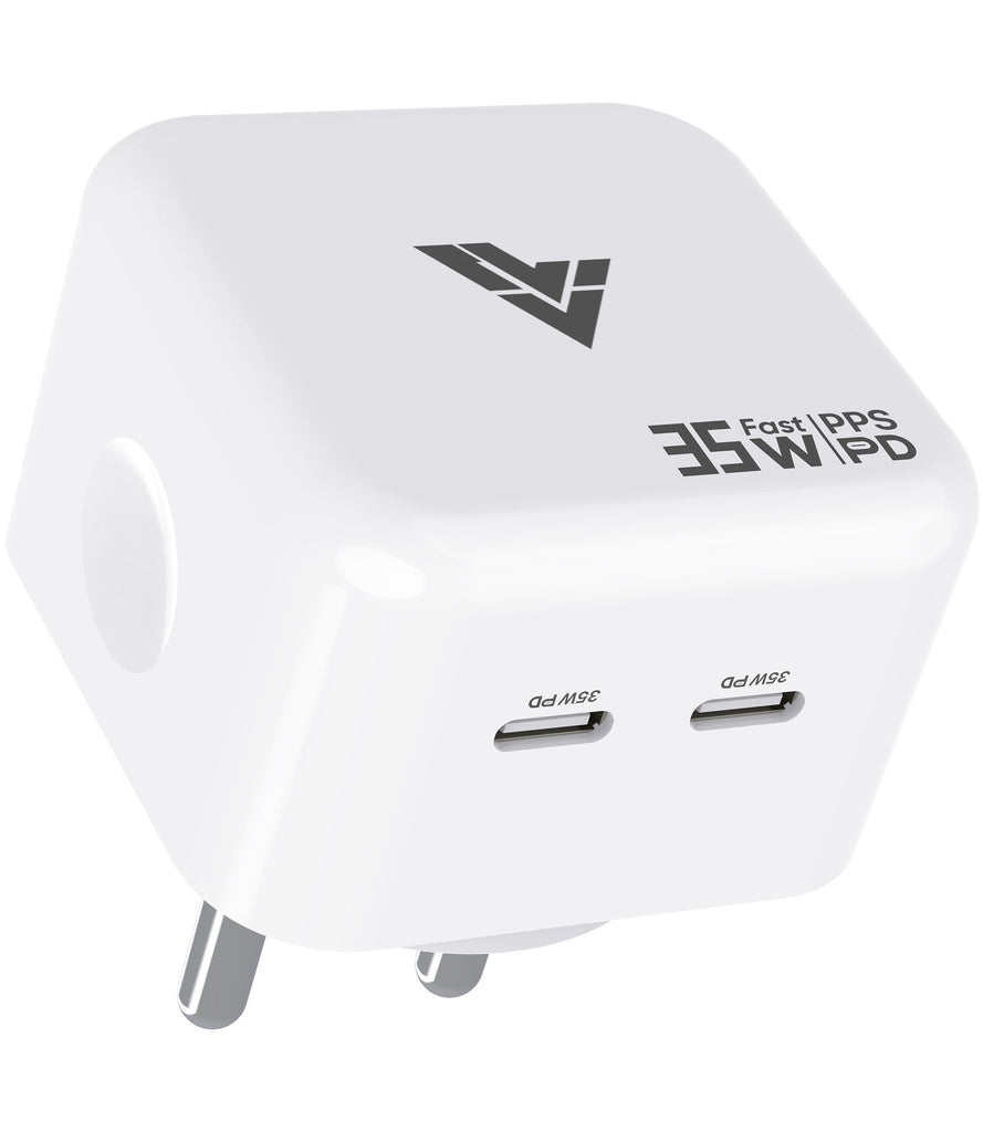 Vaku ® 35W Dual Power Delivery USB-C Port Multi-Protocol (35W | 30W | 25W | 30W ) Fast Charger Compatile For Apple iPhone 15/15 Plus/15 Pro Max/ 15 Pro / Macbook