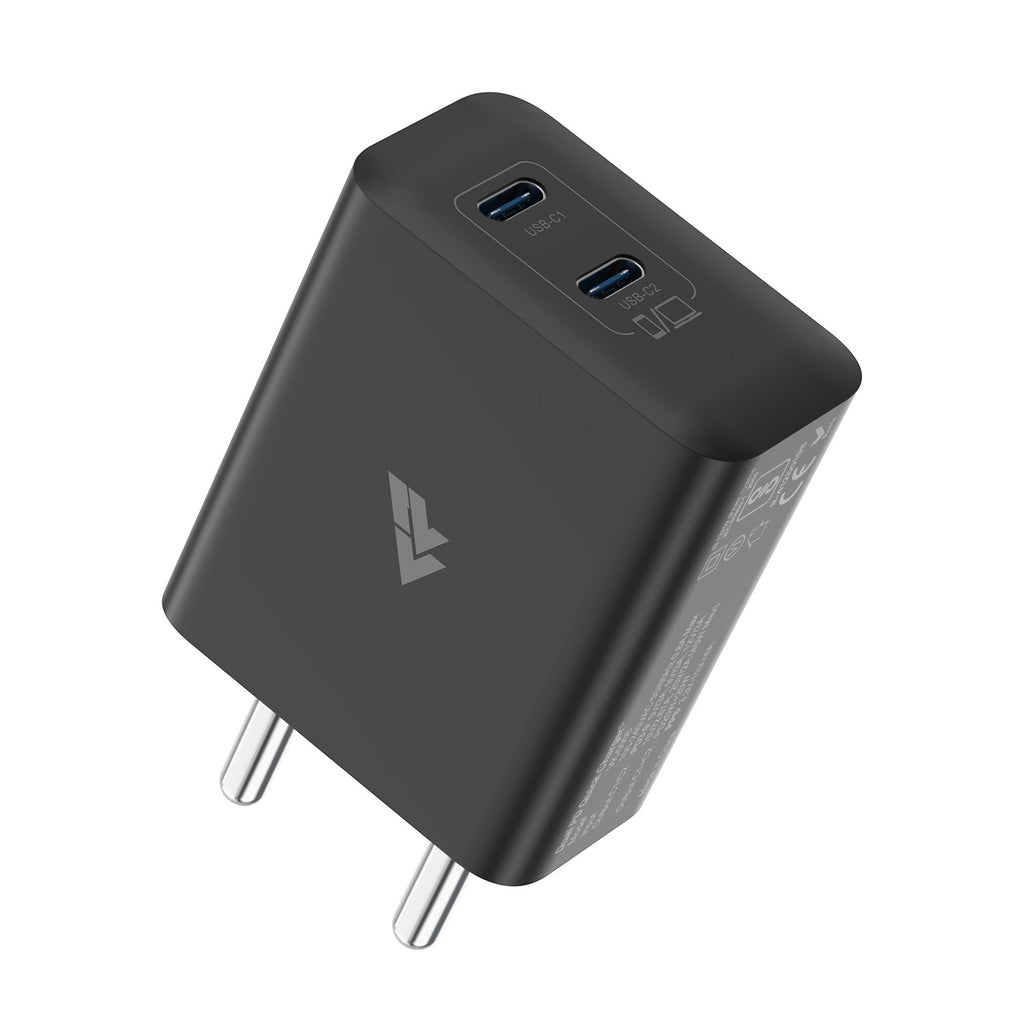 DR VAKU ® Duovot 40W PD Dual Port GaN Fast Charger Type C Adapter for IOS & Android Devices