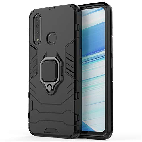 Vaku ® Vivo Z1 Pro Falcon Metal Ring Grip Kickstand Shockproof Hard Bumper Dual Layer Rugged Case Cover