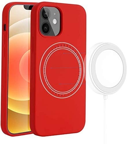 Vaku ® Apple iPhone 12 / 12 Pro Magsafe Built in Halo Lock Magnetic Silicon Velvet-Touch Finish Back Cover