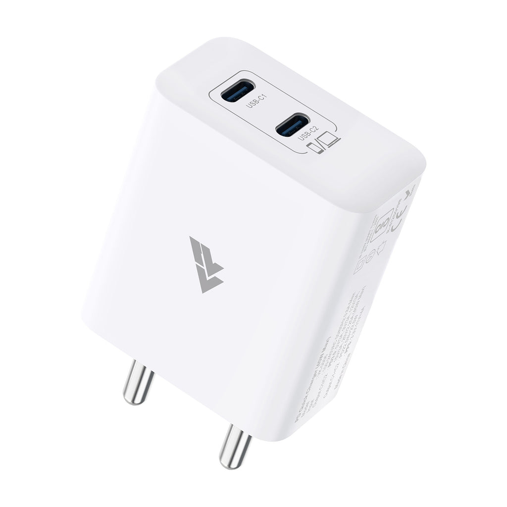 DR VAKU ® Duotex 45W PD Dual Port GaN Fast Charger Type C Adapter for IOS & Android Devices