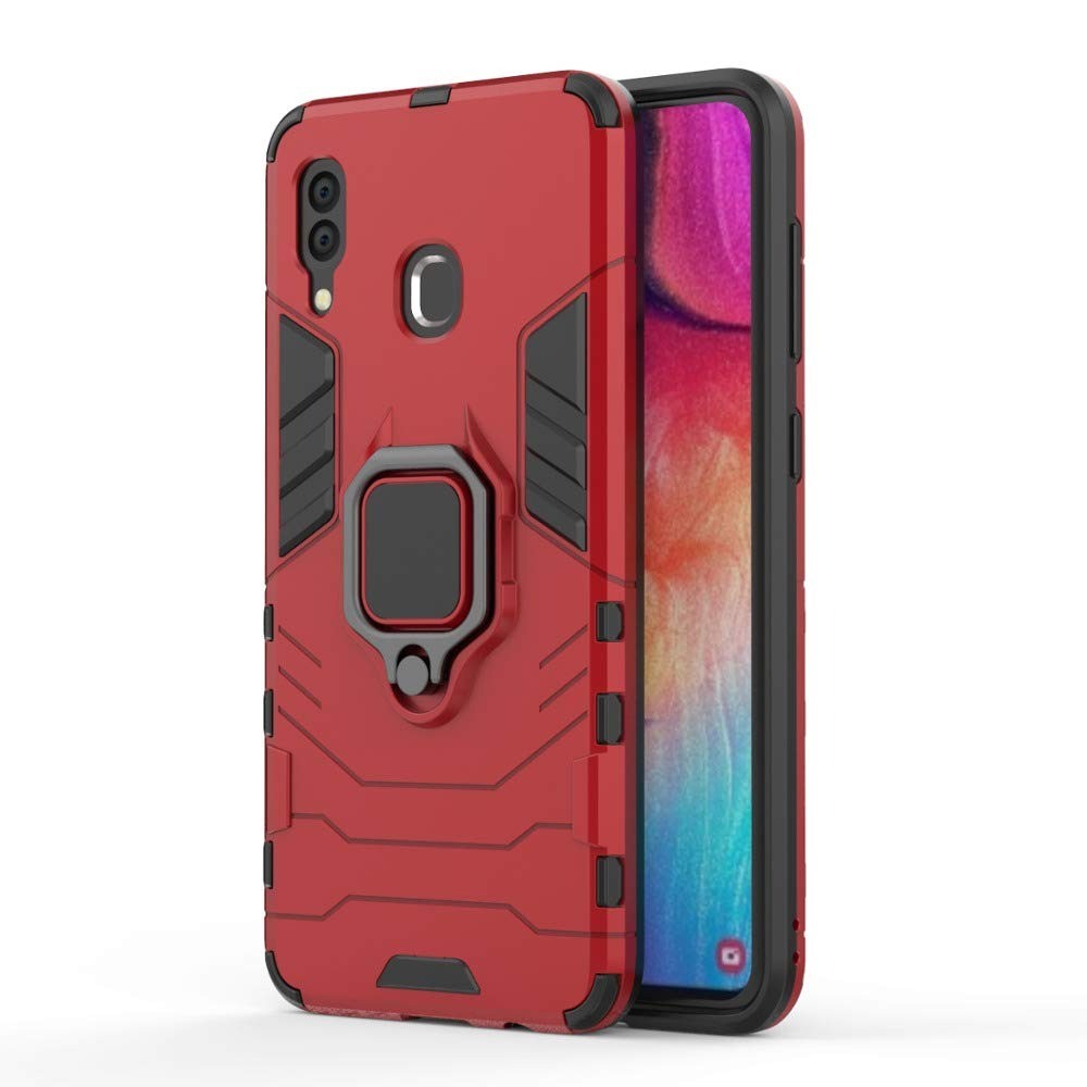 Vaku ® Vivo V11 Falcon Metal Ring Grip Kickstand Shockproof Hard Bumper Dual Layer Rugged Case Cover