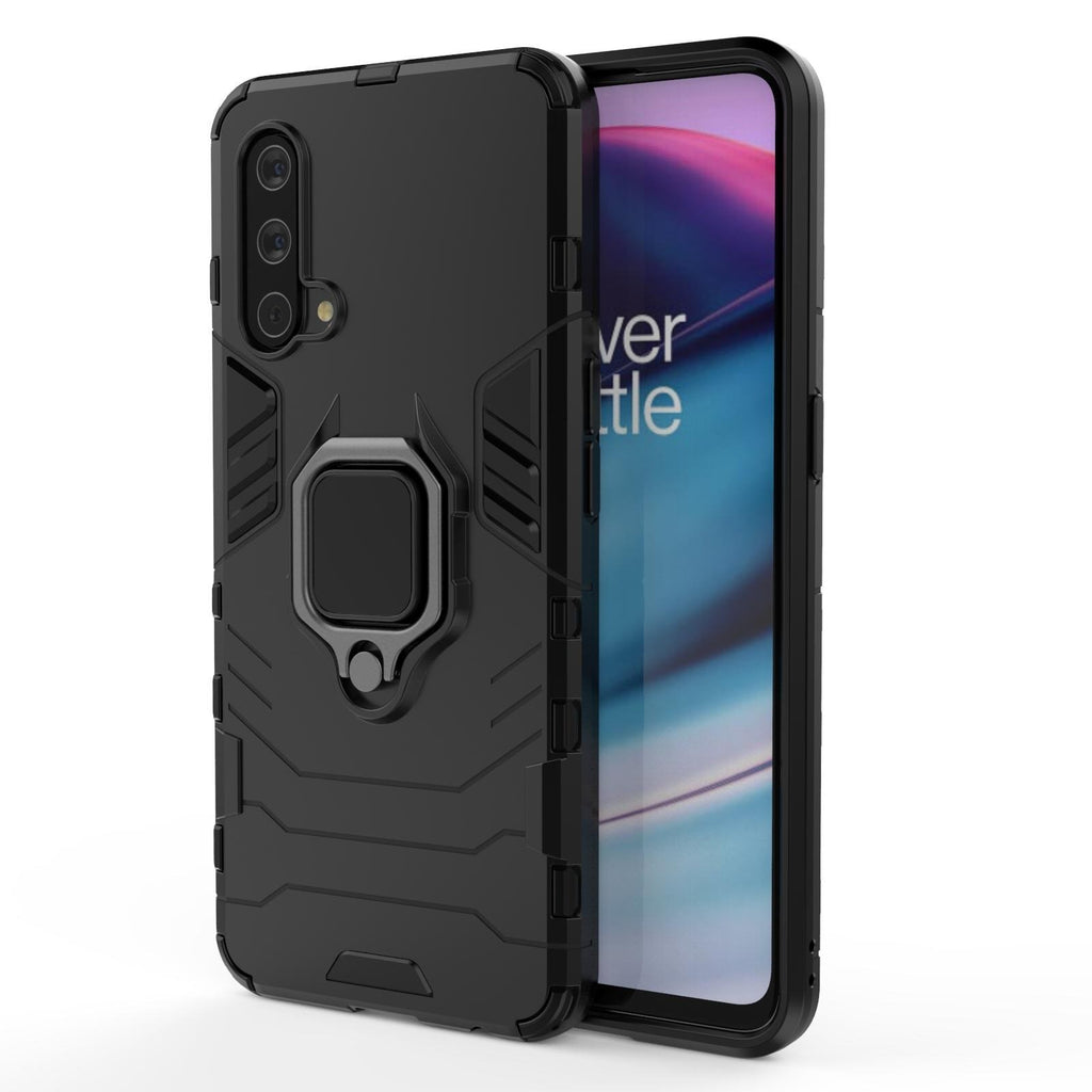 Vaku ® OnePlus Nord CE Falcon Metal Ring Grip Kickstand Shockproof Hard Bumper Dual Layer Rugged Case Cover