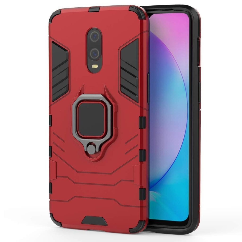 Vaku ® OnePlus 7 Falcon Metal Ring Grip Kickstand Shockproof Hard Bumper Dual Layer Rugged Case Cover