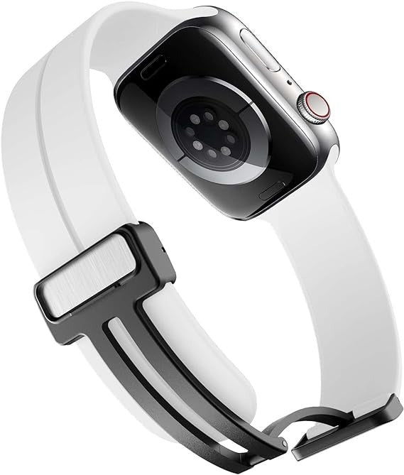 Vaku Luxos ® FREYA Silicone Watch Strap with Folding Magnetic Lock for Apple Watch 42 |44 |45 |49mm