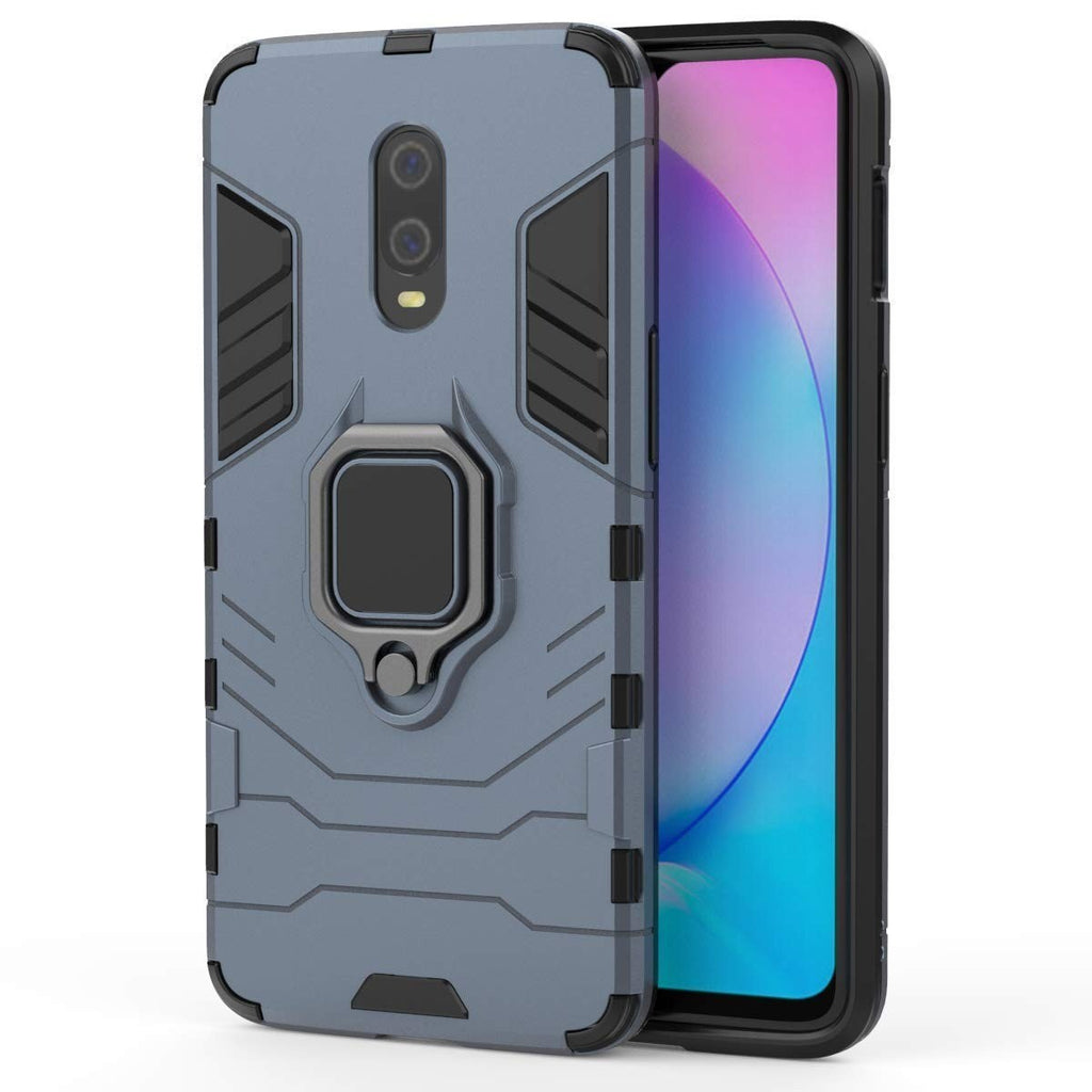 Vaku ® OnePlus 7 Falcon Metal Ring Grip Kickstand Shockproof Hard Bumper Dual Layer Rugged Case Cover