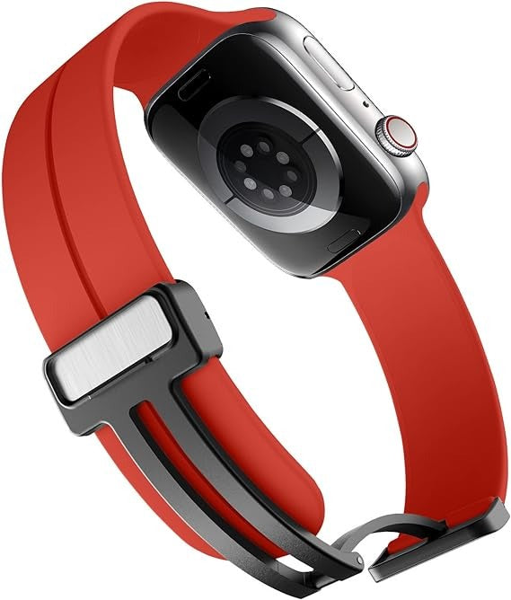 Vaku Luxos ® FREYA Silicone Watch Strap with Folding Magnetic Lock for Apple Watch 38 |40 | 41mm
