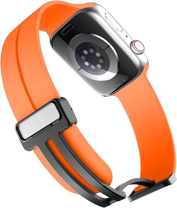 Vaku Luxos ® FREYA Silicone Watch Strap with Folding Magnetic Lock for Apple Watch 38 |40 | 41mm