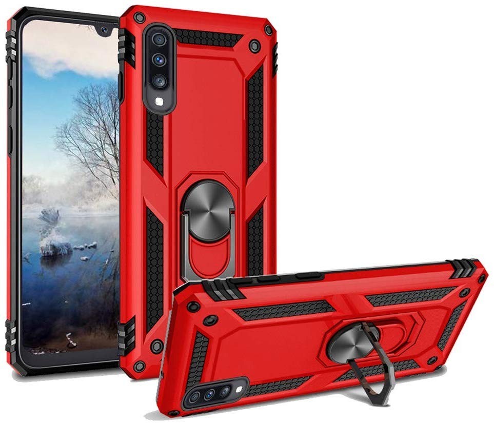 Vaku ® Samsung Galaxy A50 Hawk Ring Shock Proof Cover with Inbuilt Kickstand