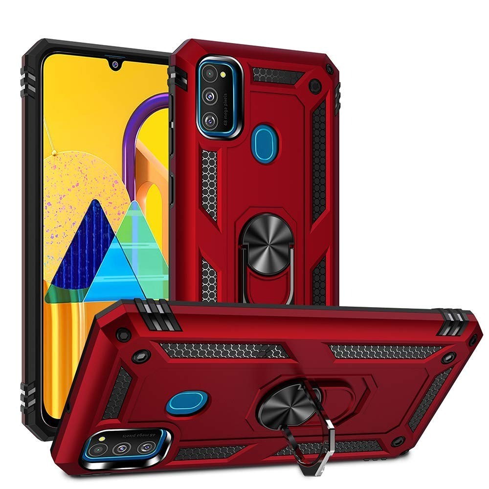 Vaku ® Samsung Galaxy M30S Hawk Ring Shock Proof Cover with Inbuilt Kickstand