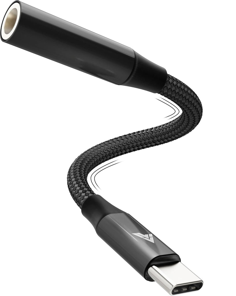Vaku Luxos® SonicArc Type C to 3.5 mm Jack Digital Audio DAC 24-bit/96KHz 3.5mm Connector Aux Cable, Headphone, Earphone USB C Converter for iPhone 16/15, Samsung, Oneplus, Other Phone