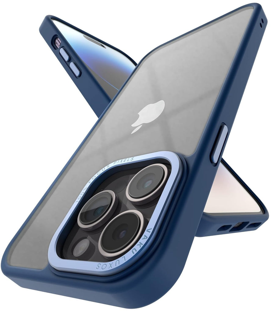Vaku ® Apple iPhone 14 Pro Max Translucent Matte Armor Slim Protective Metal Camera Case Back Cover