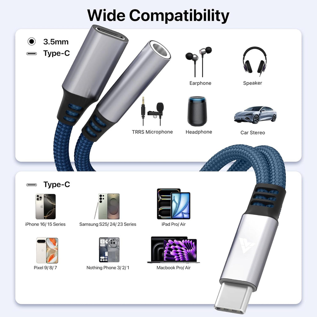 Vaku Luxos ® DigiCoder 2in1 Type C to mm Jack USB C Charging D