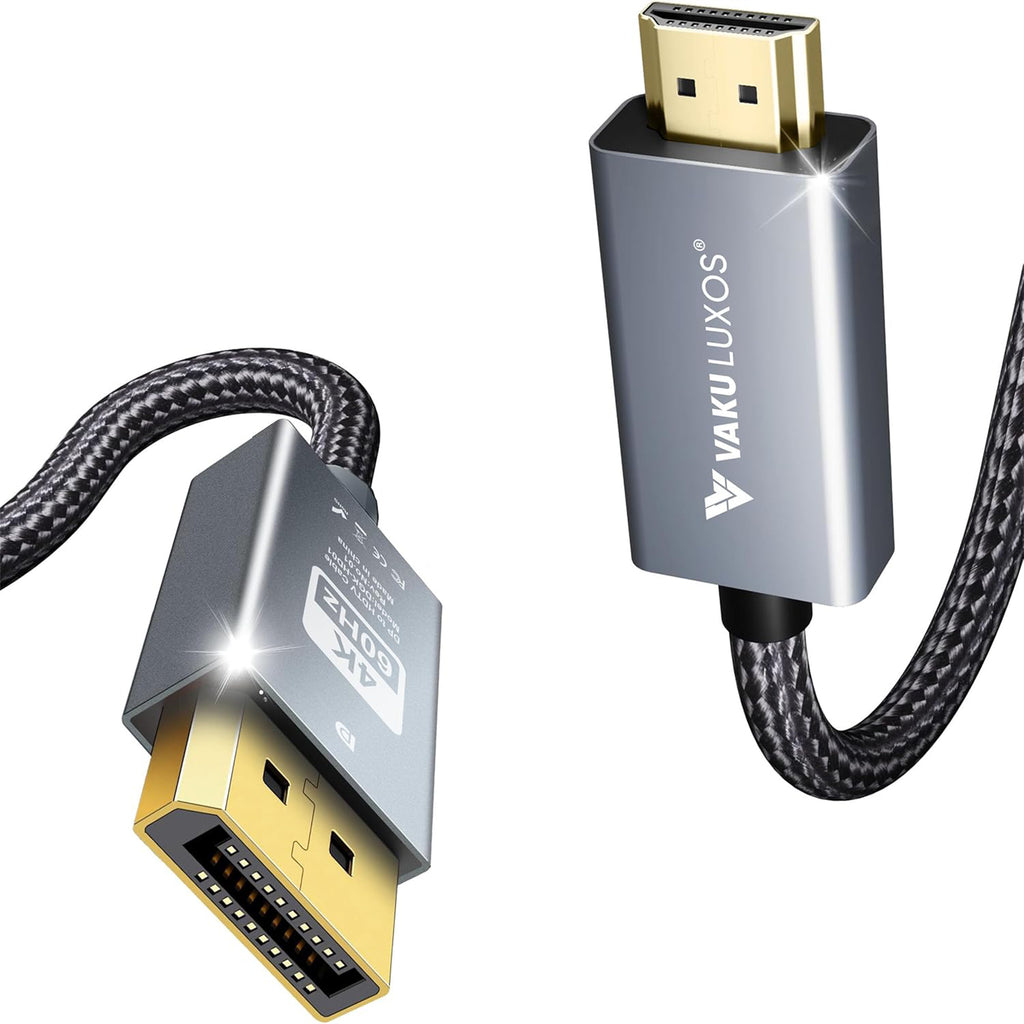 Vaku Luxos ® HOLOLINK 2M Nylon Braided DP(DisplayPort) to HDMI Cable
