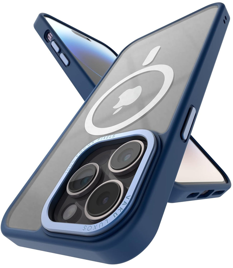Vaku ® Apple iPhone 14 Pro Max Translucent MagPro Armor Slim Protective Metal Camera Case Back Cover