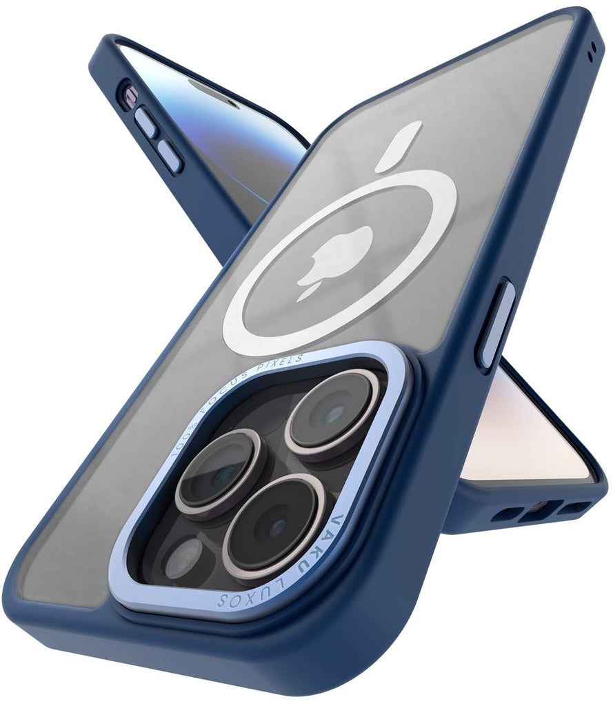 Vaku® Apple iPhone 14 Pro Max Translucent MagPro Armor Slim Protective Metal Camera Case Back Cover