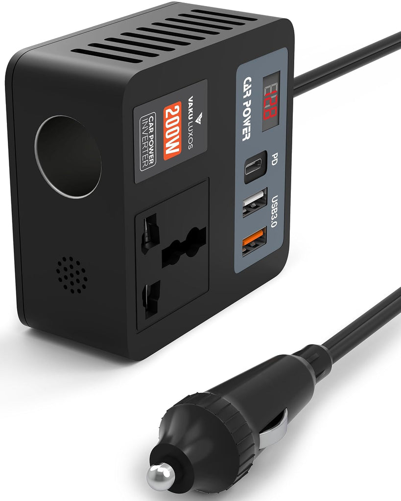 DR VAKU ® VoltDrive Neo 5in1 200 Watt Fast Charging Power Car Inverter