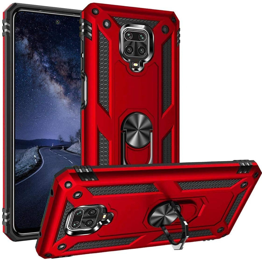 Vaku ® Xiaomi Redmi Note 9 Pro Max Hawk Ring Shock Proof Cover with Inbuilt Kickstand
