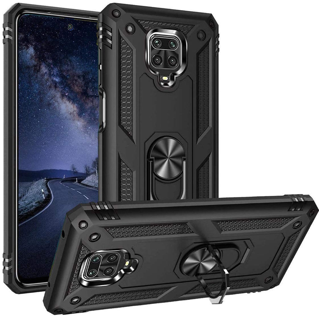 Vaku ® Xiaomi Redmi Note 9 Pro Max Hawk Ring Shock Proof Cover with Inbuilt Kickstand