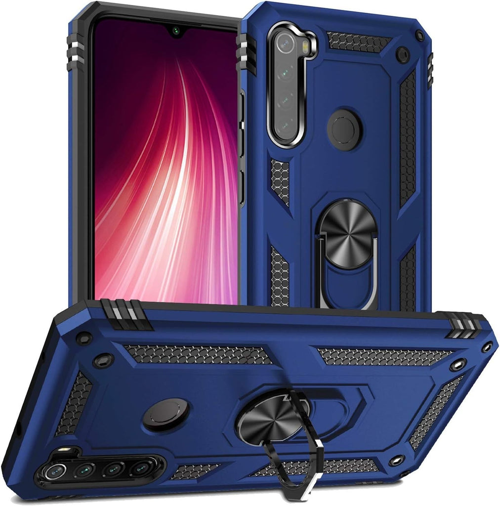 Vaku ® Xiaomi Redmi Note 8 Hawk Ring Shock Proof Cover with Inbuilt Kickstand