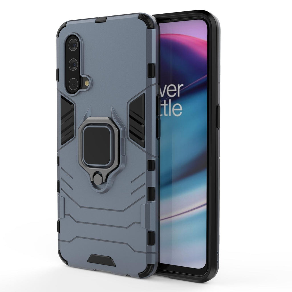 Vaku ® OnePlus Nord CE Falcon Metal Ring Grip Kickstand Shockproof Hard Bumper Dual Layer Rugged Case Cover