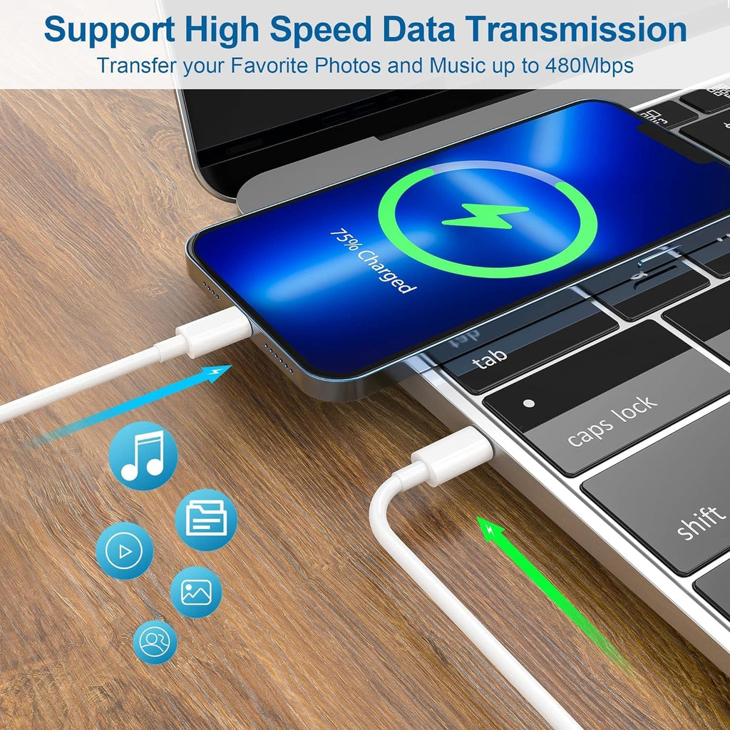 Original 20W iPhone Charger + Type C to Lightning [Apple MFi Certified ...