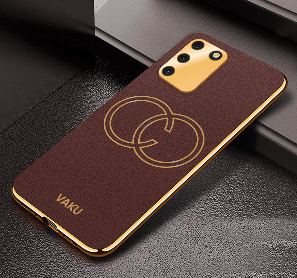 Vaku® Samsung Galaxy S10 Lite Skylar Leather Pattern Gold Electroplated Soft TPU Back Cover