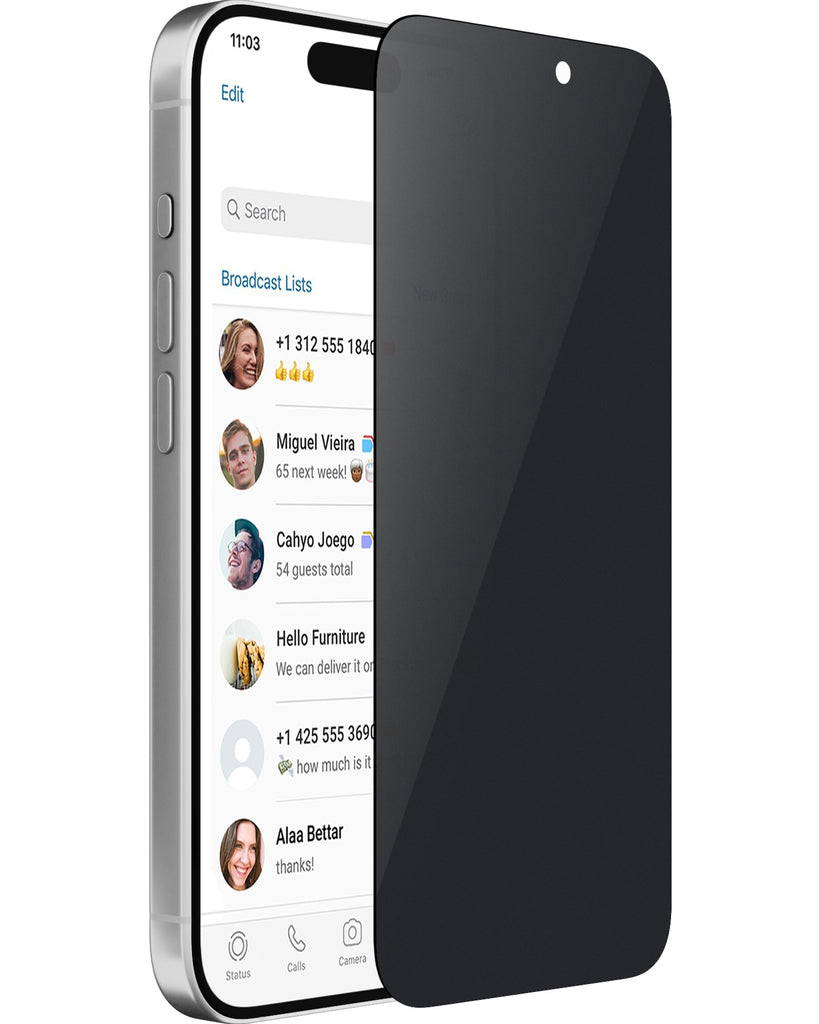 Vaku ® Apple iPhone 16 Plus Privacy Screen Protector Anti-Spy Protection Tempered Glass