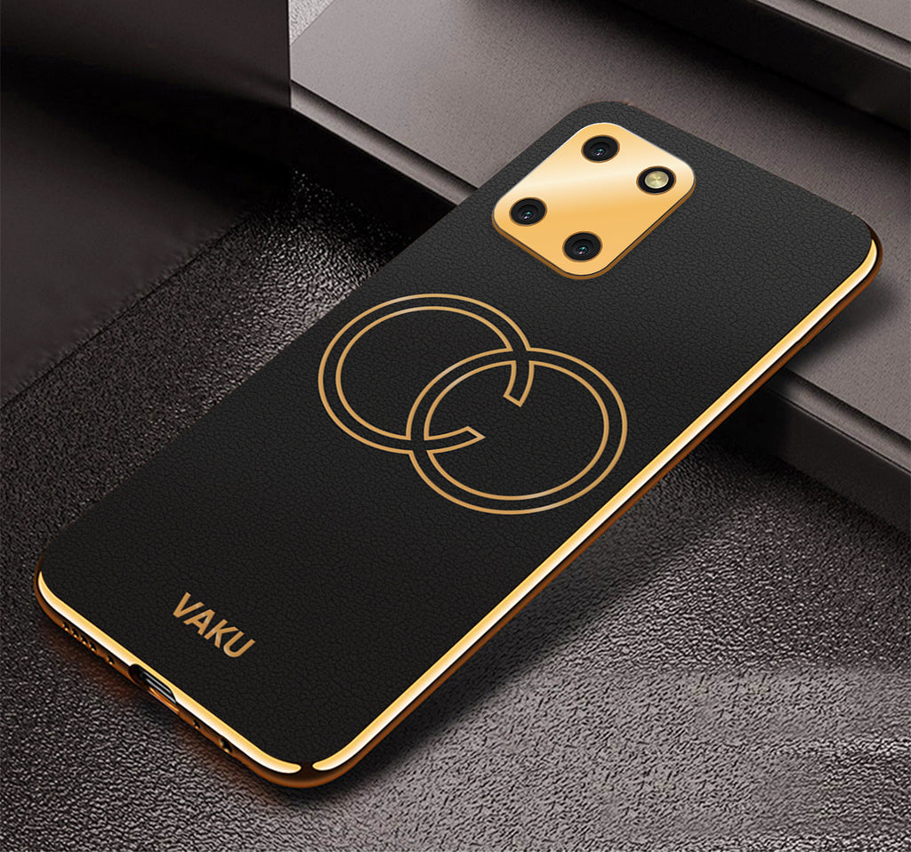 Vaku® Samsung Galaxy Note 10 Lite Skylar Leather Pattern Gold Electroplated Soft TPU Back Cover