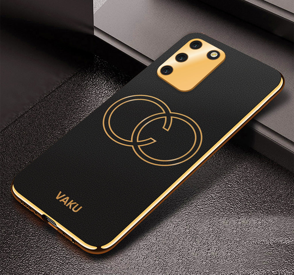 Vaku® Samsung Galaxy S10 Lite Skylar Leather Pattern Gold Electroplated Soft TPU Back Cover
