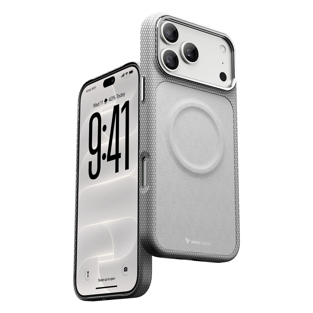 Vaku Luxos ® Apple iPhone 18 Pro CORSA MagPro Carbon Weave Leather Case