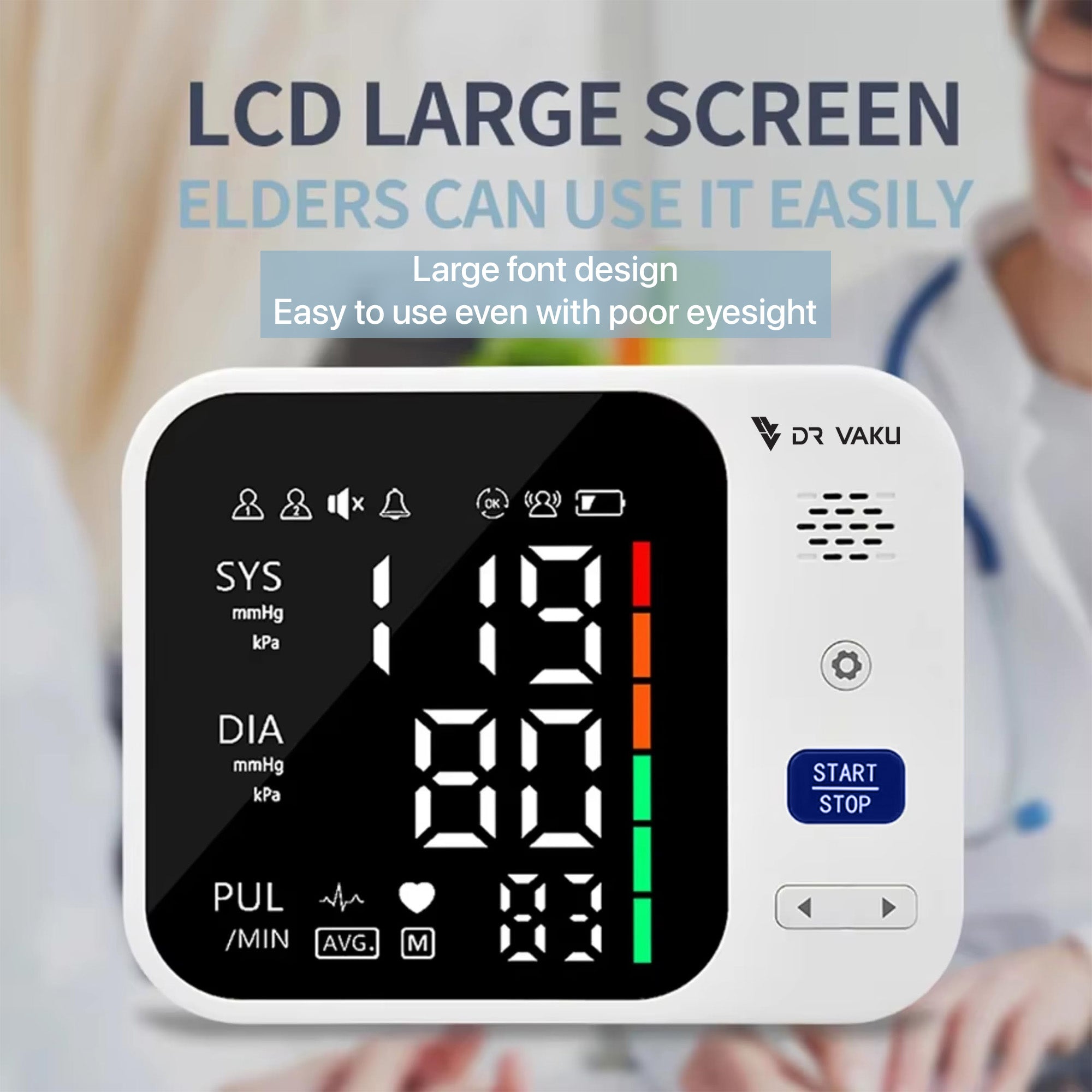DR VAKU ® BP Monitor Fully Automatic Blood Pressure Machine with Talki ...