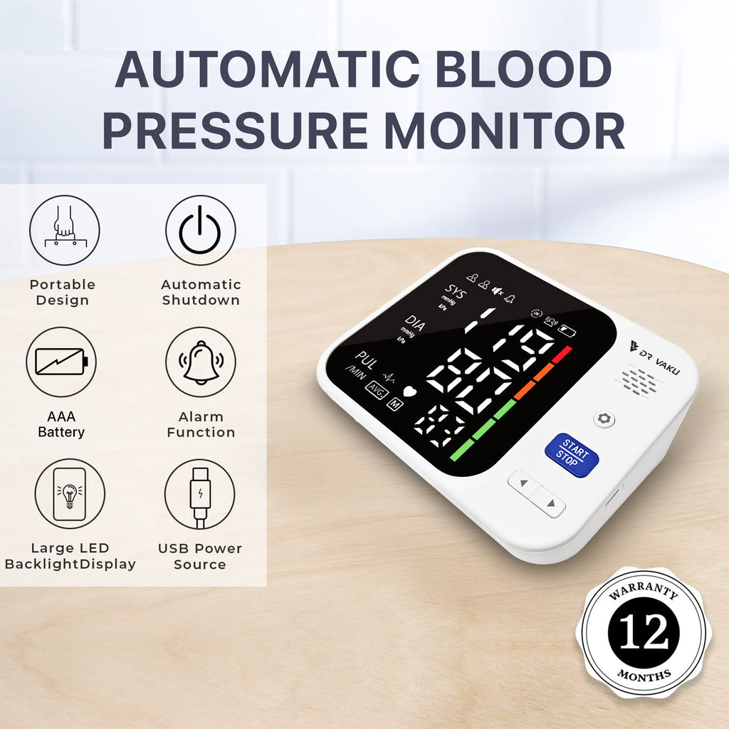 DR VAKU ® BP Monitor Fully Automatic Blood Pressure Machine with Talki ...