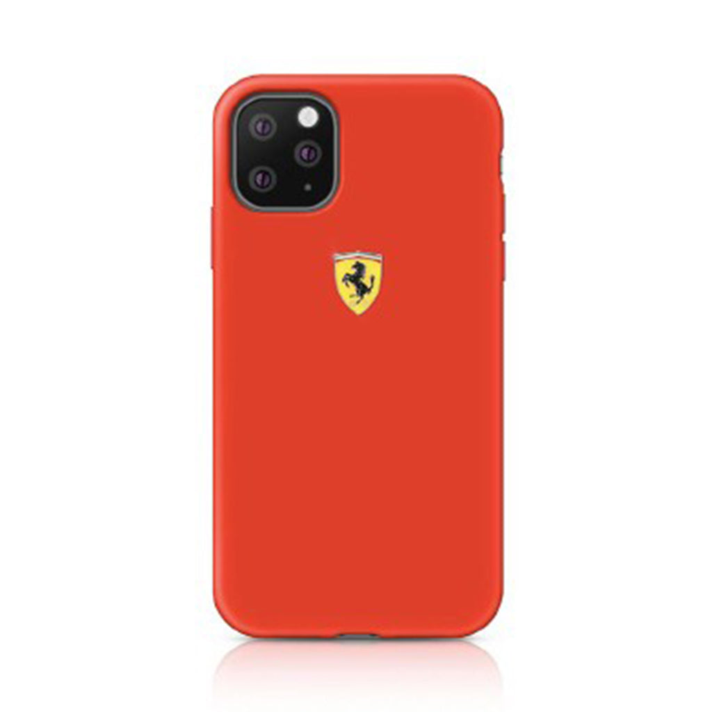 Ferrari ® Apple iPhone 11 Pro Max Liquid Silicon Velvet-Touch Silk Finish Back Cover