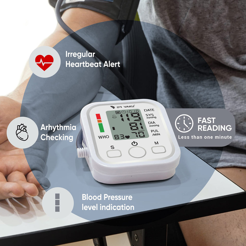 DR VAKU® Blood Pressure Monitor FDA Approved Automatic Upper Arm BP Ma –  vaku.in