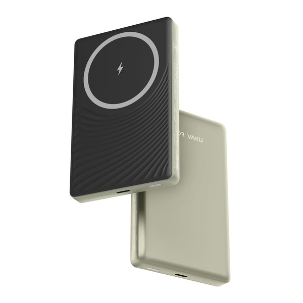 Vaku ® Desert Titanium 10000mAh Magnetic Wireless Power Bank 15W Wireless Charging