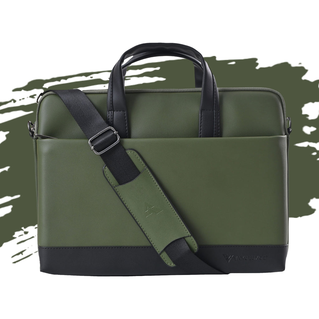 Vaku Luxos ® VIENNA 14 inch Dual Tone Premium PU Leather Laptop Bag