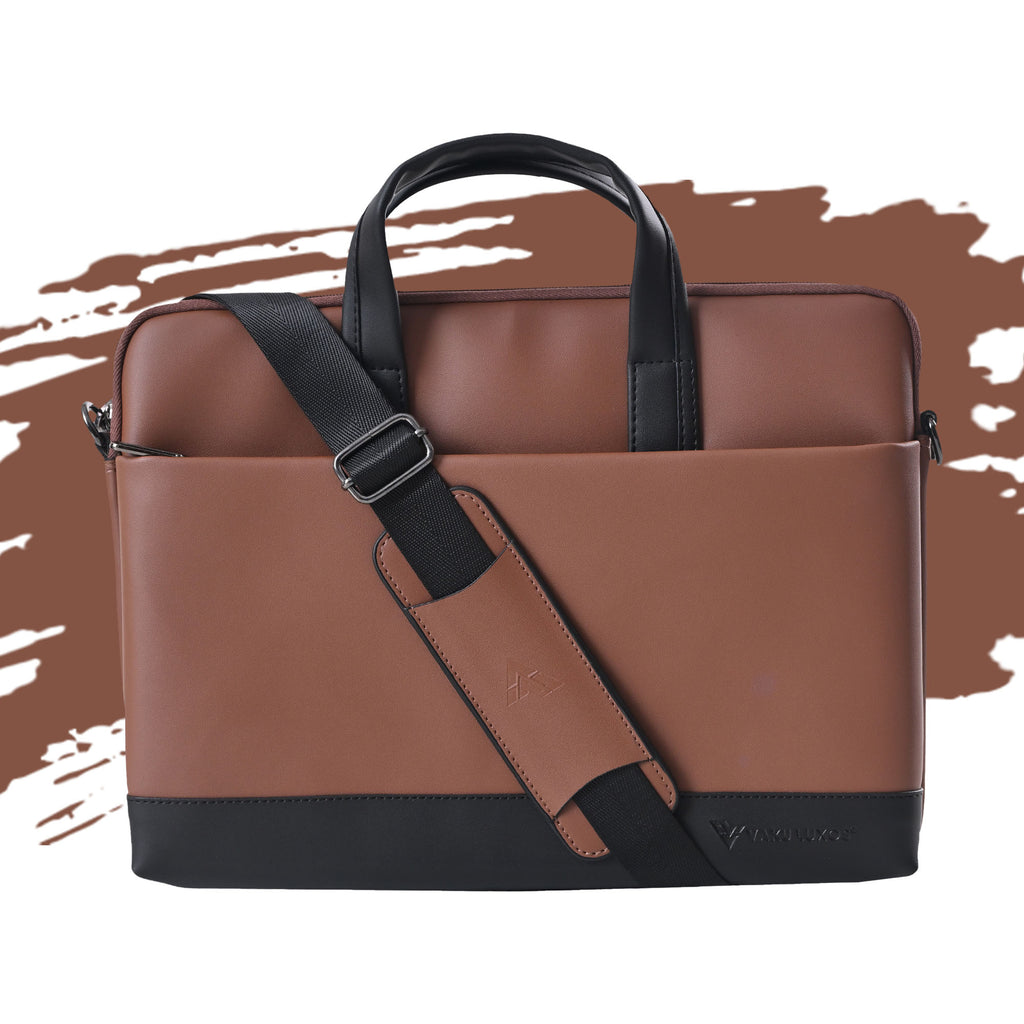 Vaku Luxos ® VIENNA 14 inch Dual Tone Premium PU Leather Laptop Bag