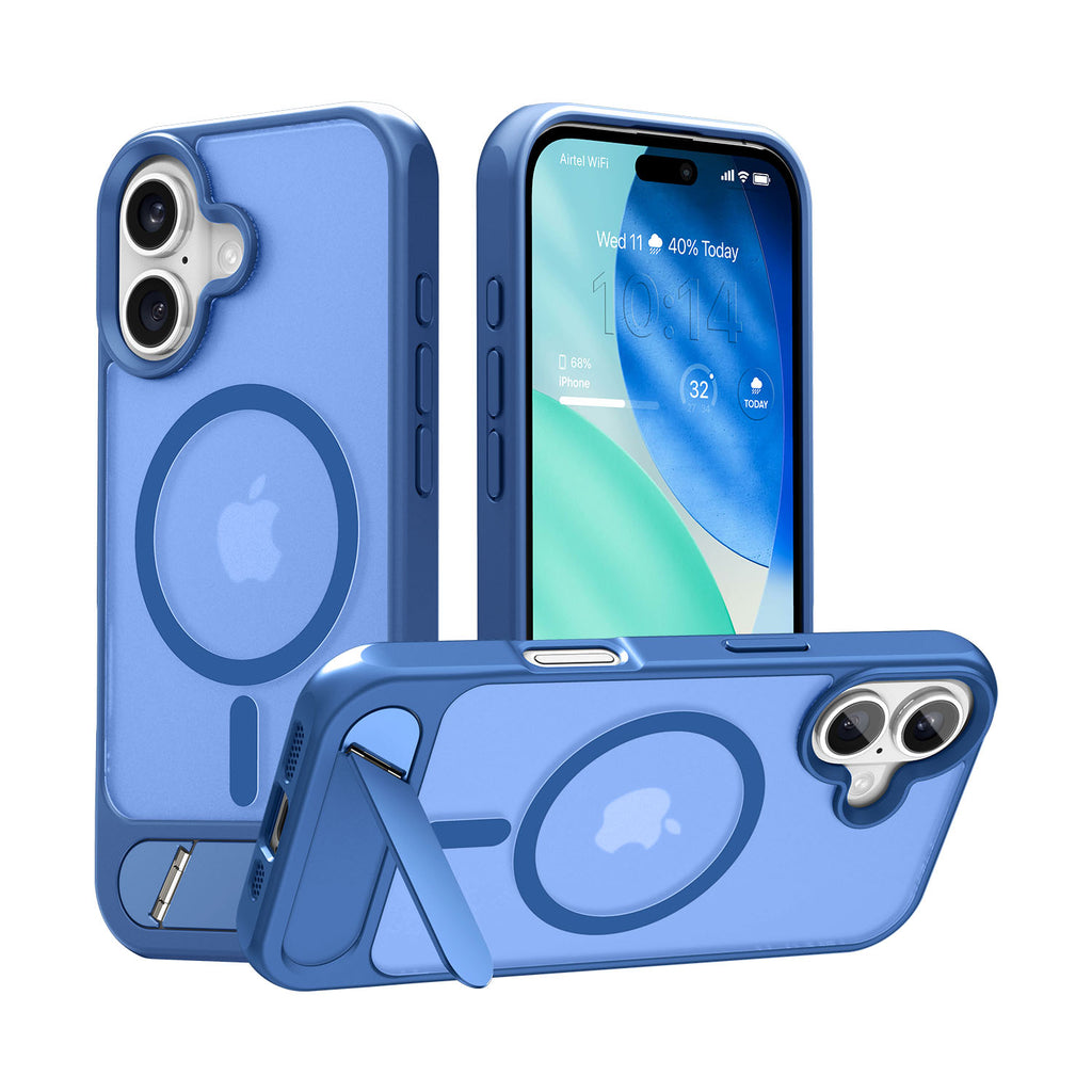 Vaku Luxos ® Apple iPhone 17 Zennix Magpro Scratch Resistant Camera Screen Protector Case with Stand Holder Shockproof Protective Back cover