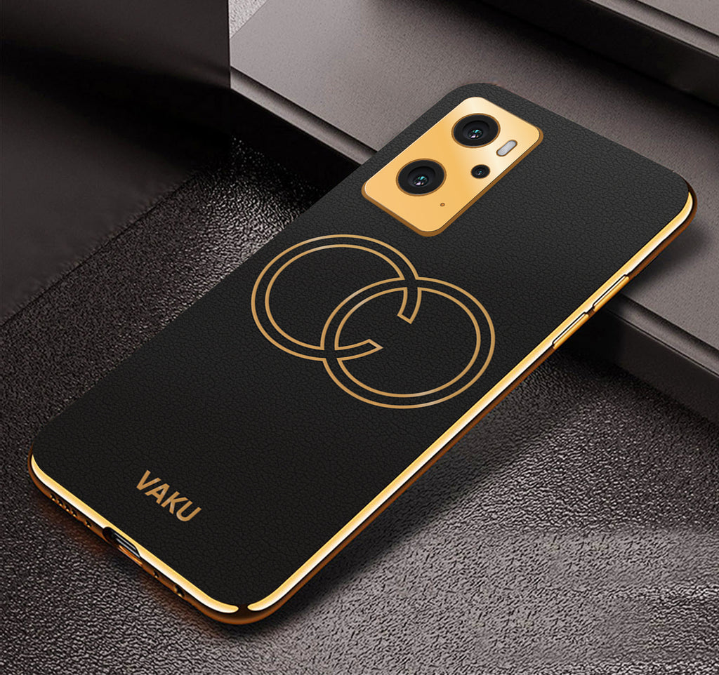 Vaku® Oppo K10 4G Skylar Leather Pattern Gold Electroplated Soft TPU Back Cover