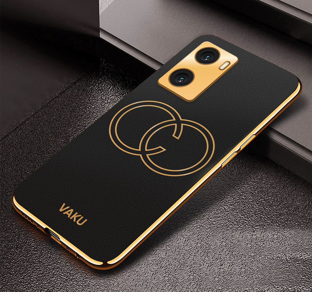 Vaku® Oppo A57 4G Skylar Leather Pattern Gold Electroplated Soft TPU Back Cover