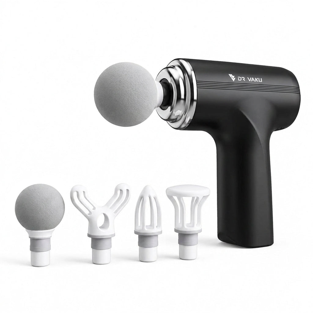 Dr Vaku ® Mini Gun Massager Machine with 4 Massage Heads