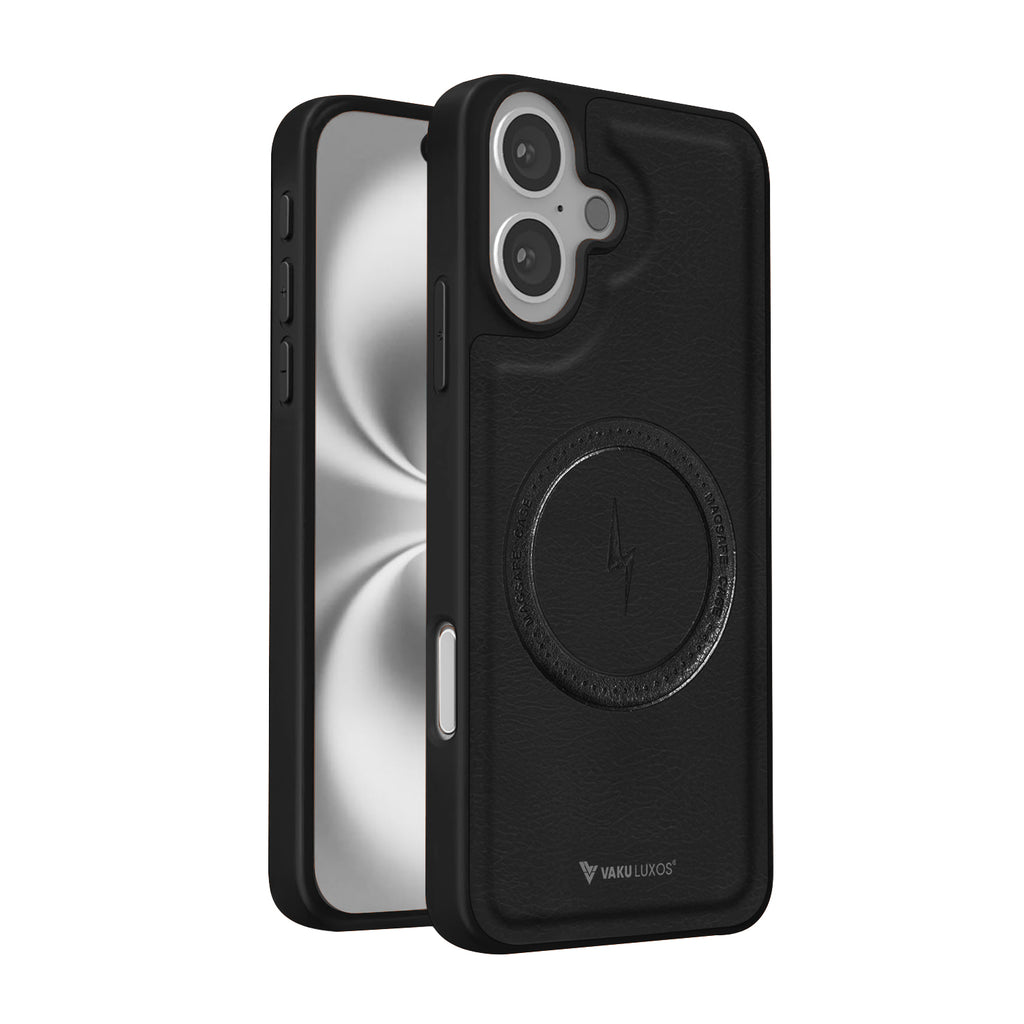 Vaku ® Apple iPhone 16 Plus Maxtron Leather Stitched Magnetic Magsafe Non-Slip Grip Shockproof Back Cover