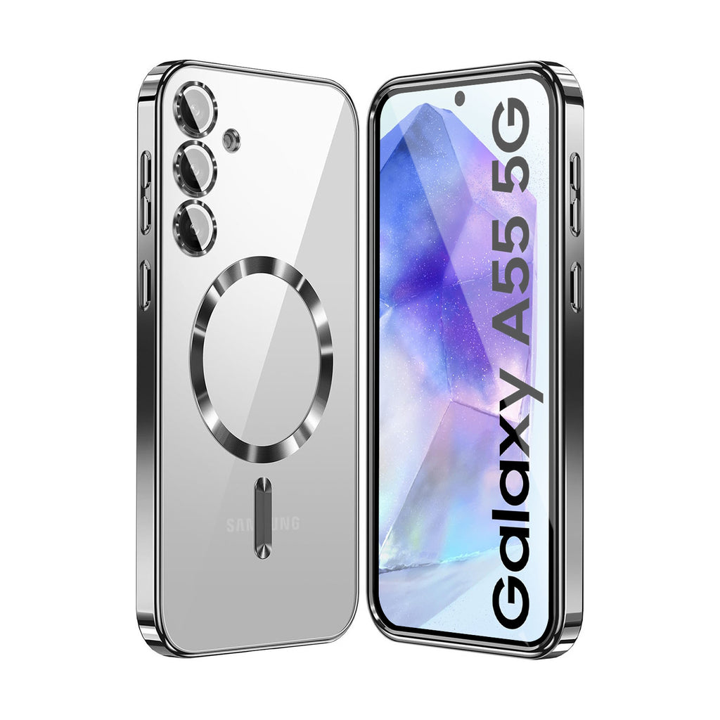 Vaku ® Samsung Galaxy A55 5G Luxury Electroplated Magnetic Magsafe Camera Protection TPU Back Cover Case